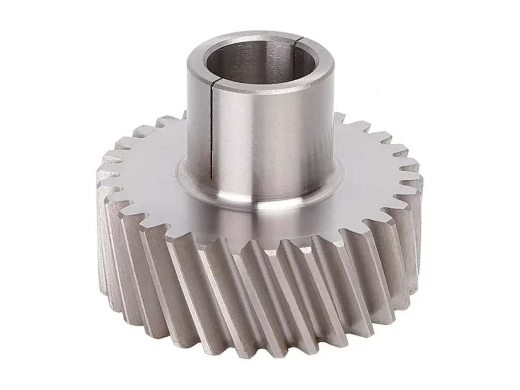 Precision machined metal helical gear