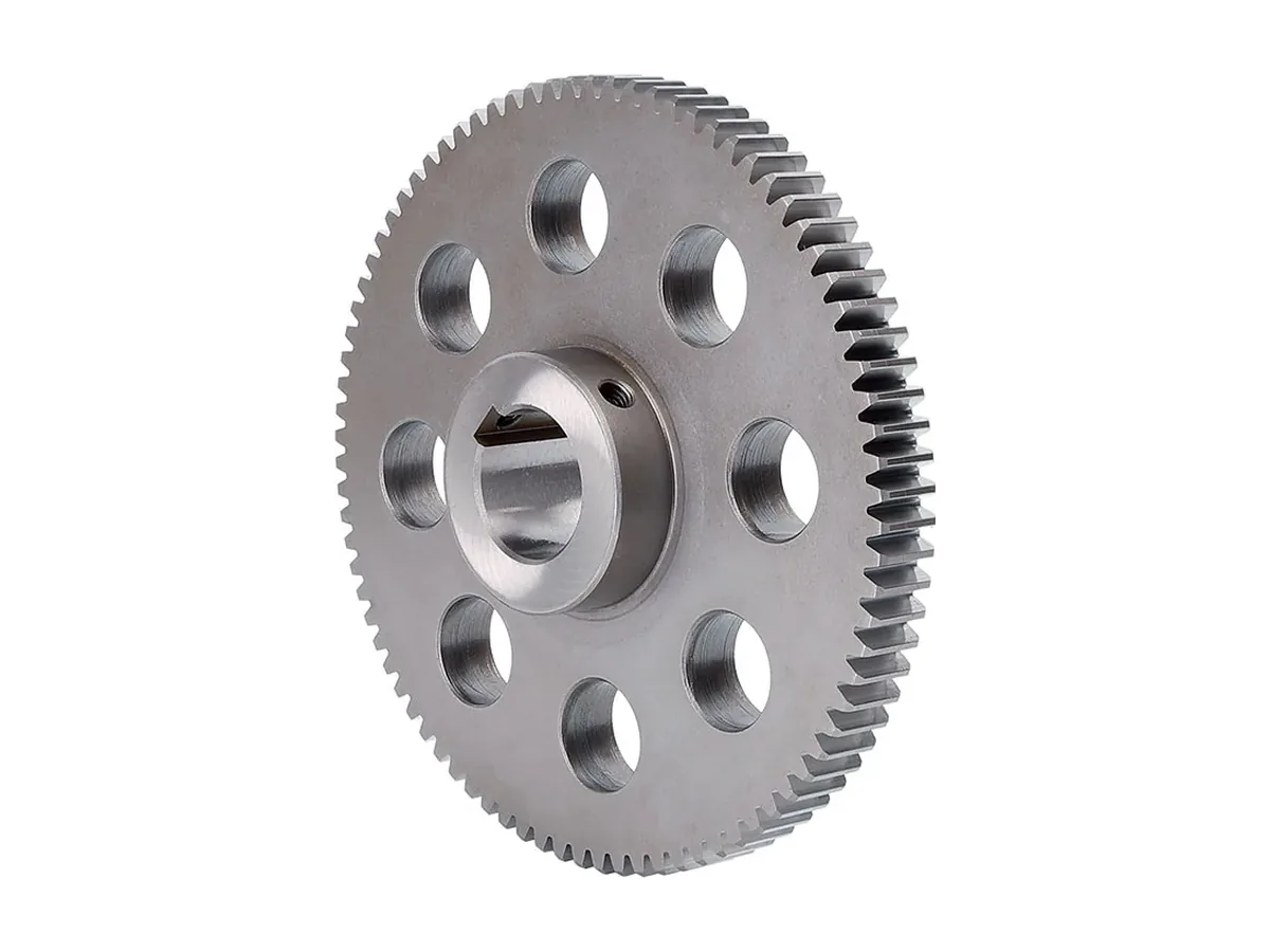 Precision machined metal spur gear