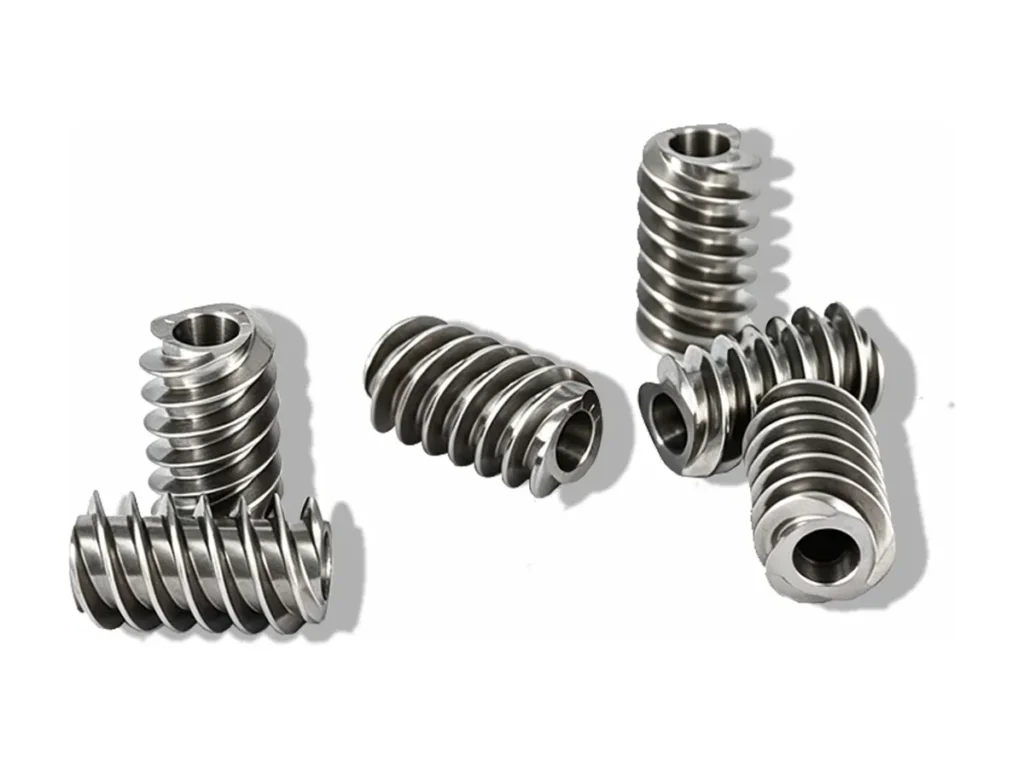 Precision machined steel worm components